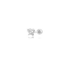 5 mm Piercing aus Stahl PZA0016RHCZ Schmetterling mit Zirkonia