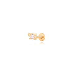 Piercing Acero Dorado 4,5x3mm PZA0009DO Circonita