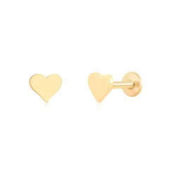 Piercing Acero Dorado 5mm PLA0006DO Corazón