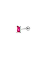 Piercing Marea Mulher Prata Zircônia Fúcsia D02010 / AD