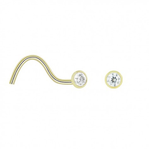 18kt Gold Nose Piercing Zirconia With Nose 2.5 mm. 0203972
