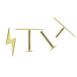 Nospiercing i 18 karat guld Lightning 9x2,5 mm platt stängning 8x3,5 mm 0202008