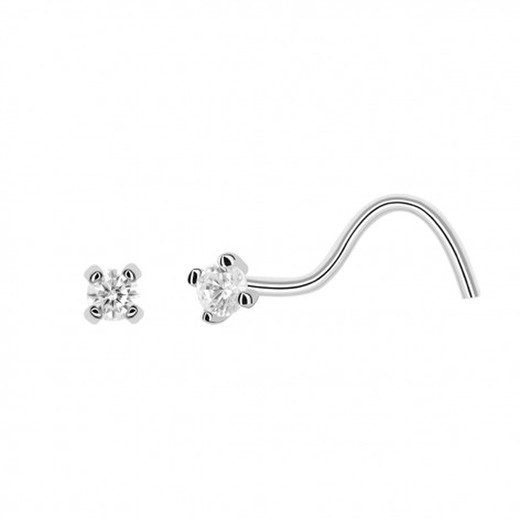 18kt White Gold Nose Piercing 4 Claws Zirconia 1.9mm 0204516