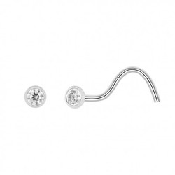 18 karat hvidguld næsepiercing zirconia med næse 2,5 mm 0204881