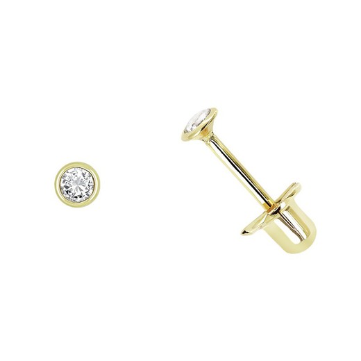 Zirconia piercing in oro 18kt con bocel da 2,5 mm. Pressione di chiusura 0202114