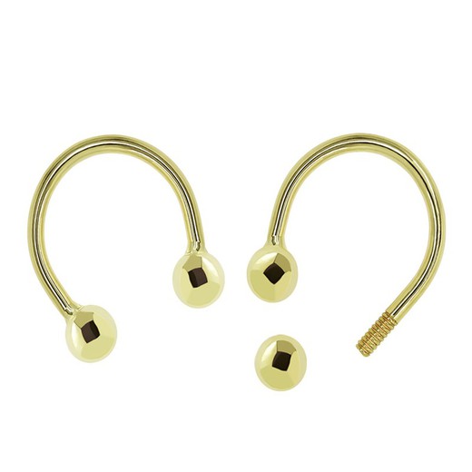 18 kt gold piercing. Ball Motif and 3.5mm Screw Cap. Measures 12.5mm Wide 0204021