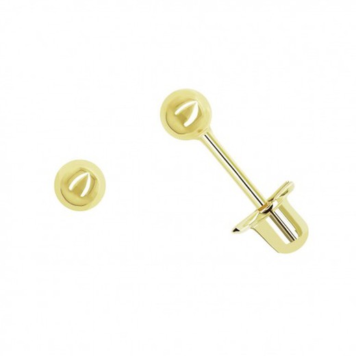 18kt Gold Piercing 3mm Smooth Ball. Pressure Closure 0208552.