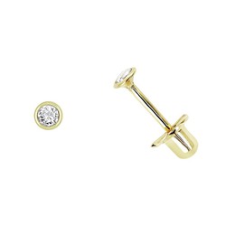 18 karat guld piercing zirconia med 3,5 mm bocel. Lukketryk 0202115