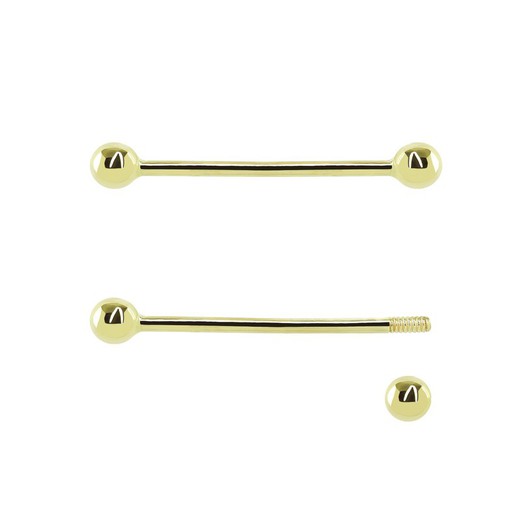 Piercing aus 18-karätigem Gold mit Kugelmotiv und 3,5-mm-Schraubverschluss. Maße: 26 mm lang 0202113