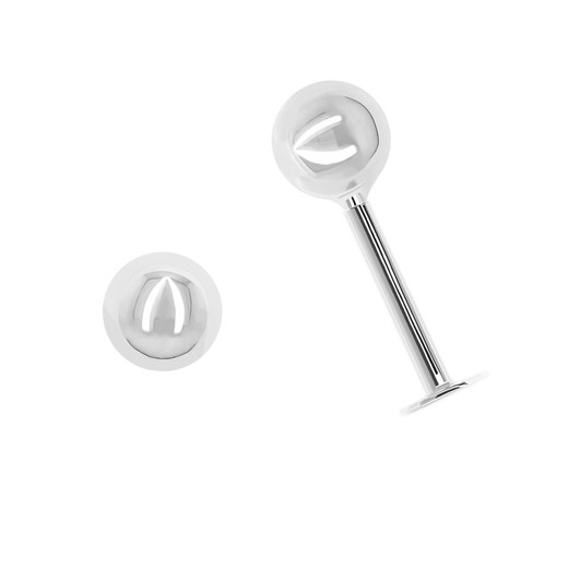 Piercing White Gold 18 kts. Ball 3.5mm. Flat closure. Height 10.5 mm Approx. 0208792