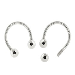 18kt witgouden piercing met kogelmotief en 3,5 mm schroefdop. Meet 12,5 mm breed 0204088