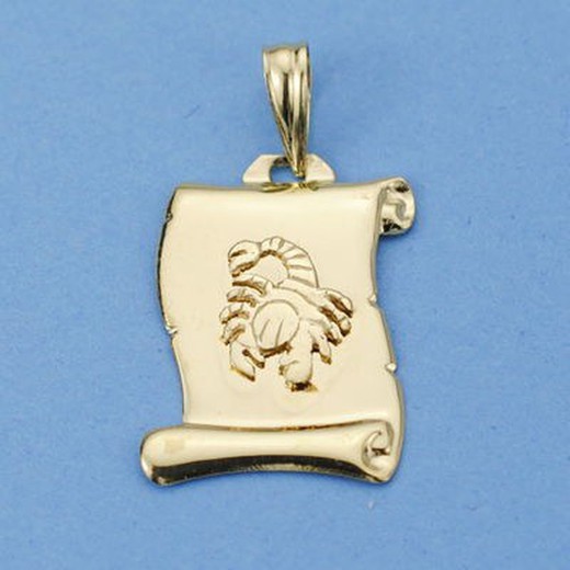 Talerz z horoskopem Skorpion 18-karatowy złoty pergamin 12000000ES