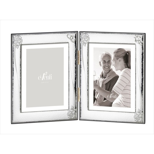 Cornice Portafoto Anniversario Doppio 10x15 cm EV9150/02V Alleanze Fiori 25 Anni