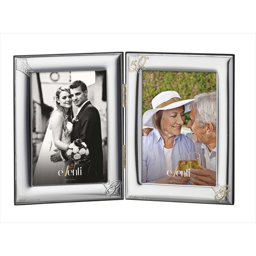 Cadre Photo Double Anniversaire 13x18cm EV9108/04C Alliances 50 Ans