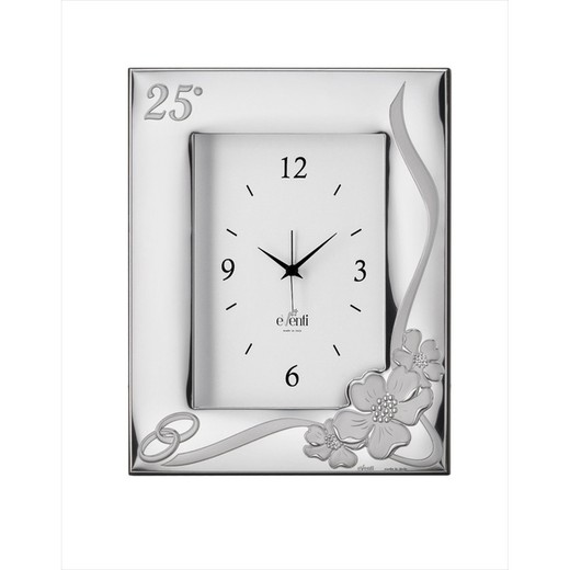 Portafotos Reloj Aniversario 13x18cm EV9070/ORV Alianzas Flores 25 Años