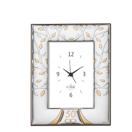 Cadre Photo Horloge Anniversaire 13x18cm EV9240/02C Alliances Arbre de Vie 50 Ans