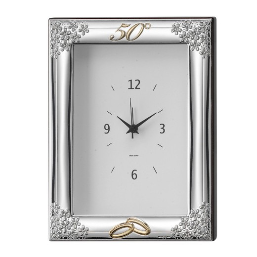 Portafotos Reloj Aniversario 9x13cm EV9250/ORC Alianzas Flores 50 Años