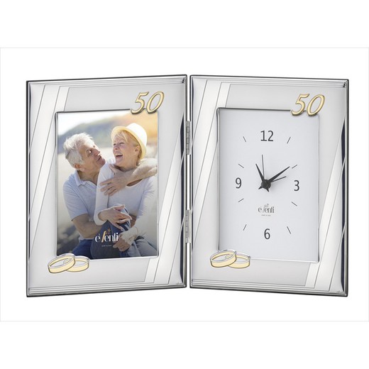 Portafotos-Reloj Doble Aniversario 13x18cm EV9190/03C Alianzas 50 Años