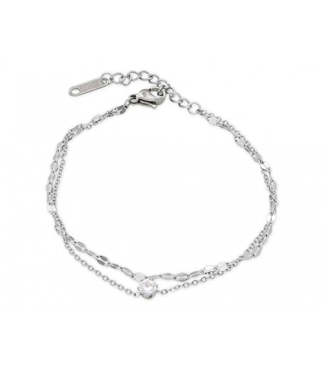 Pulsera Acero 16+4cm Liska Mujer CH040BR Circonita