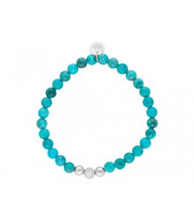 Pulsera Acero 6mm Liska Mujer SHA050-1 Piedras Turquesa