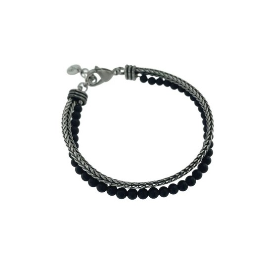 Pulsera Acero Argent Basic 20-23cm PUHS1989N Piedras Negras Acero