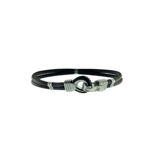 Pulsera Acero Argent Basic 20,5cm PUHS1739M Cordón Piel Marrón