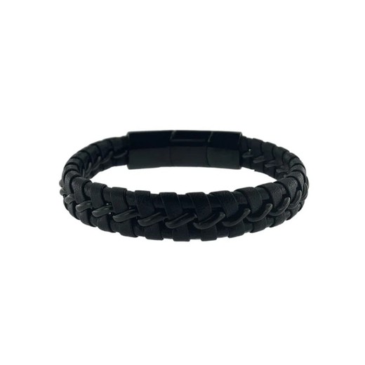 Pulsera Acero Argent Basic 22x1,5cm PUHS2344 Piel Negra