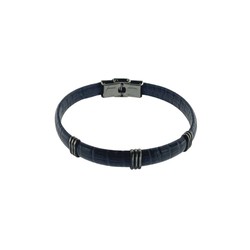 Pulsera Acero Argent Basic 23cm PUHS2203N Piel Azul