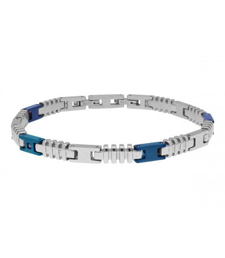 Pulsera Acero Bicolor Azul Hombre Liska MTC114BR-A Eslabones