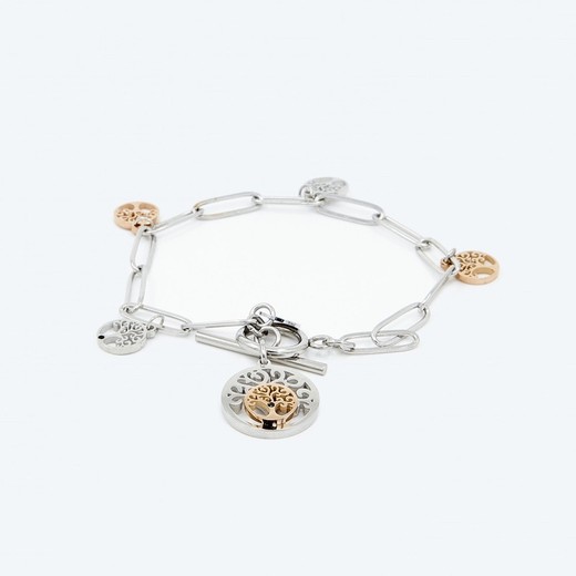 Pulsera Acero Bicolor Dorado Sovrani AV0047 Charms Árbol De La Vida