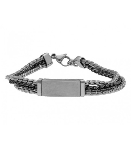 Pulsera Acero Bicolor Gris Hombre Liska RB158BR Cadena