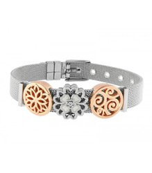 Pulsera Acero Bicolor Rosa Liska LMBR24 Alloy Flores