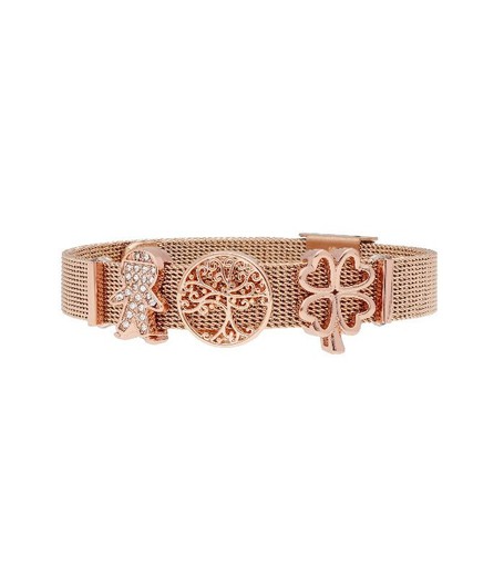 Pulsera Acero Bicolor Rosa Liska LMBR69 Alloy Niño Árbol Trébol