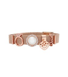 Pulsera Acero Bicolor Rosa Mujer Liska LMBR77 Alloy Anillo Perla Corazón Love