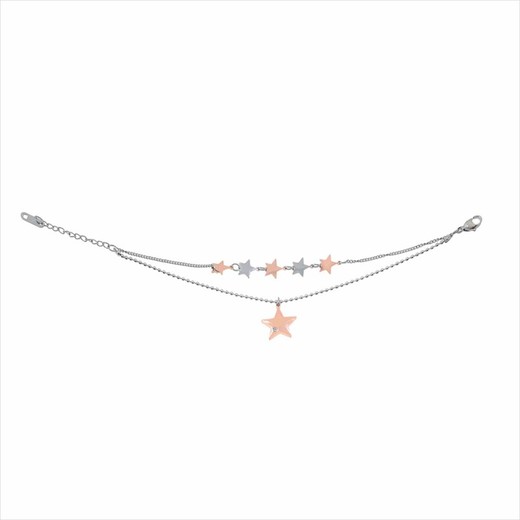 Pulsera Acero Bicolor Rosa Sovrani AV0532 Estrellas