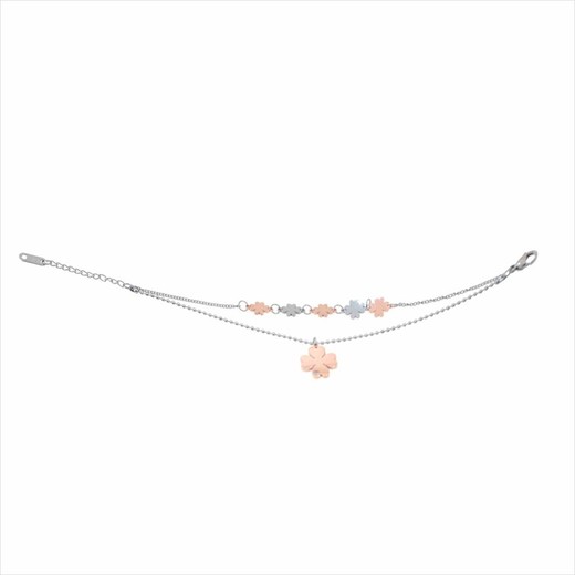 Pulsera Acero Bicolor Rosa Sovrani AV0534 Treboles