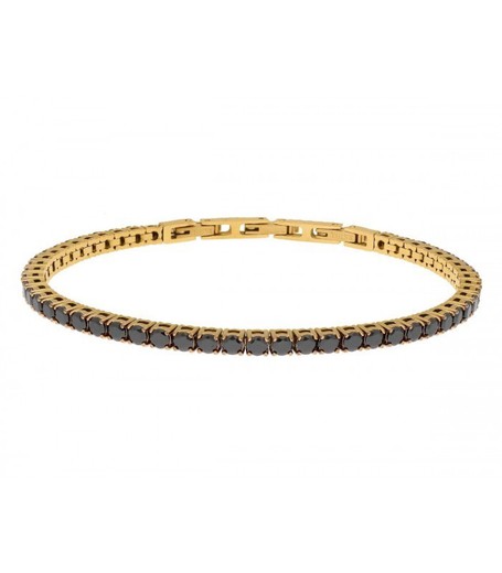 Pulsera Acero Dorado Hombre Liska RB226BR-1DN Cadena Circonitas