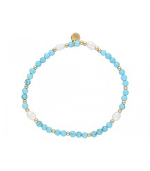 Pulsera Acero Dorado Liska Mujer SHA140-5 Turquesa Perla