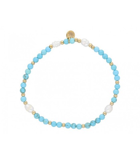 Pulsera Acero Dorado Liska Mujer SHA140-5 Turquesa Perla