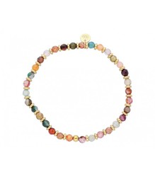 Pulsera Acero Dorado Liska Mujer SHA143-D Piedras Naturales Multicolor