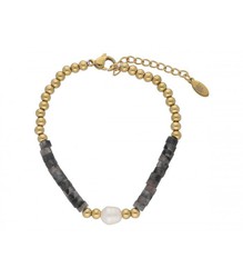 Pulsera Acero Dorado Liska Mujer SHA155-LB Labradorita Perla