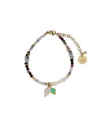 Pulsera Acero Dorado Liska Mujer SHA173 Piedras Naturales