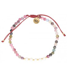 Pulsera Acero Dorado Liska Mujer SHA197 Piedras Naturales Rosa