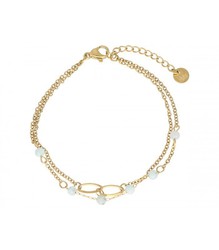 Pulsera Acero Dorado Liska Mujer SHA206BR Amazonita