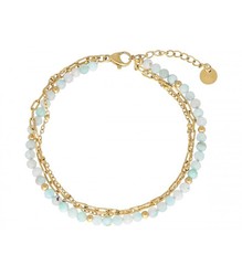 Pulsera Acero Dorado Liska Mujer SHA208BR Amazonita