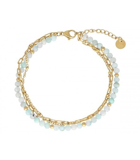 Pulsera Acero Dorado Liska Mujer SHA208BR Amazonita