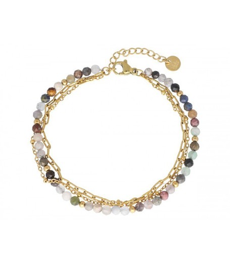 Pulsera Acero Dorado Liska Mujer SHA209BR Turmalina