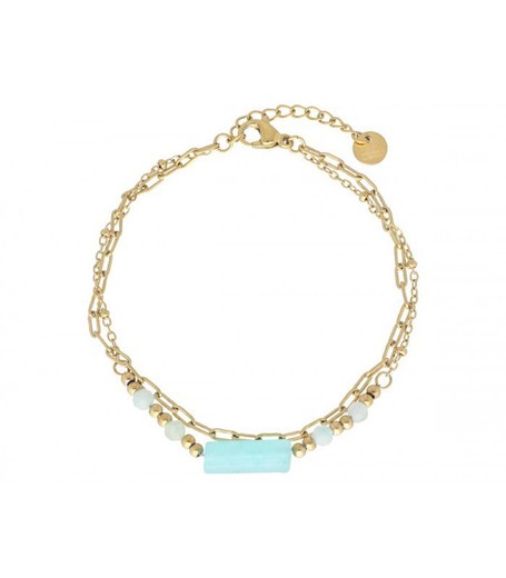 Pulsera Acero Dorado Liska Mujer SHA210BR Amazonita