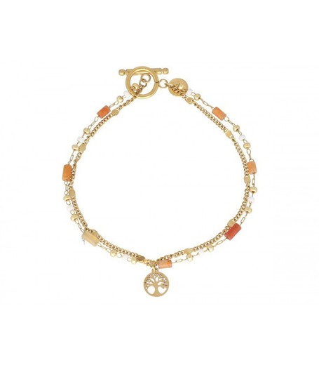 Pulsera Acero Dorado Liska Mujer SHA211BR Árbol De La Vida