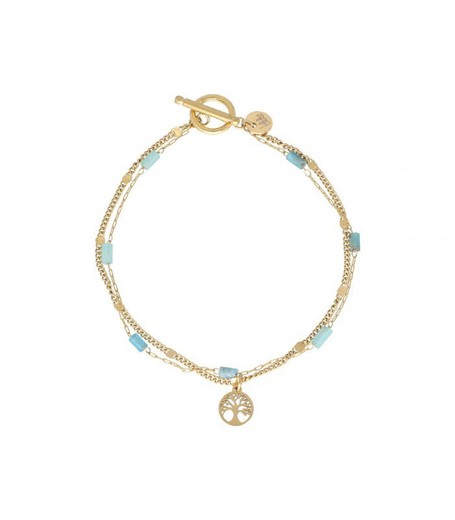 Pulsera Acero Dorado Liska Mujer SHA212BR Árbol De La Vida